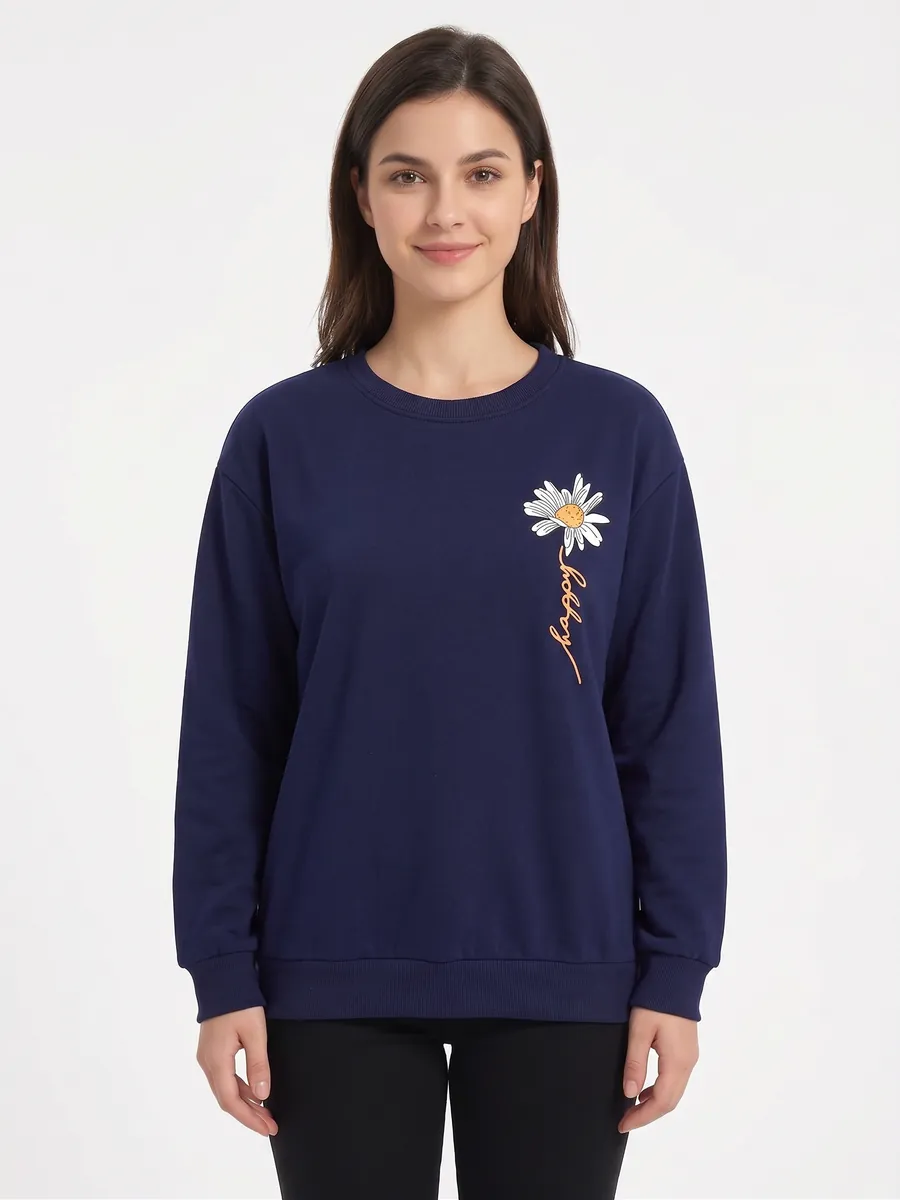 Suéter Daisy Happy Azul detalle